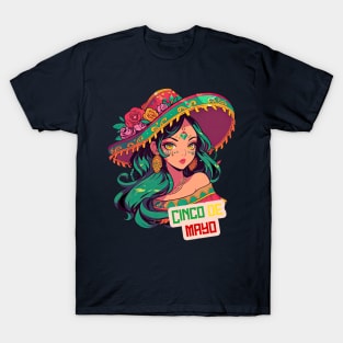 Cinco de mayo anime girls T-Shirt